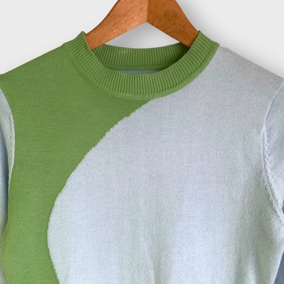 Shein Crewneck Colorblock Knit Sweater Mini Dress - Picture 2 of 6